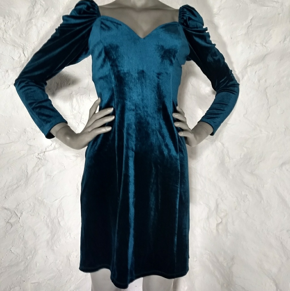 TOPSHOP velvet body-con sweetheart dress - Picture 6 of 8